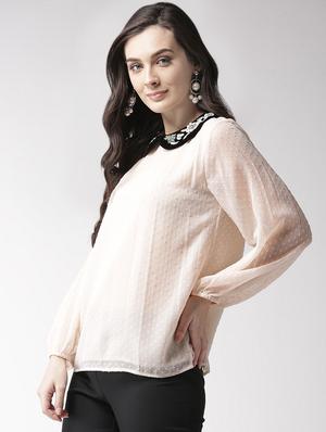 embellished peter pan dobby top - 15983347 - Standard Image - 2