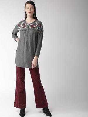 embroidered gathered tunic - 15983348 - Standard Image - 3