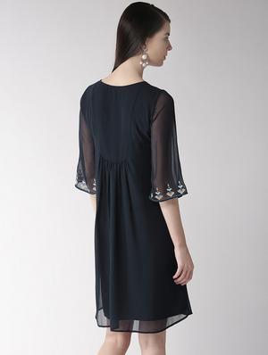 tassel detail embroidered a-line dress - 15983349 - Standard Image - 3