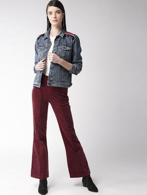 lace detail button up denim jacket - 15983353 - Standard Image - 4