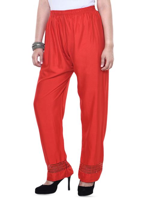 lace insert mid rise palazzo - 15983666 - Standard Image - 1