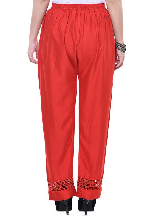 lace insert mid rise palazzo - 15983666 - Zoom Image - 3