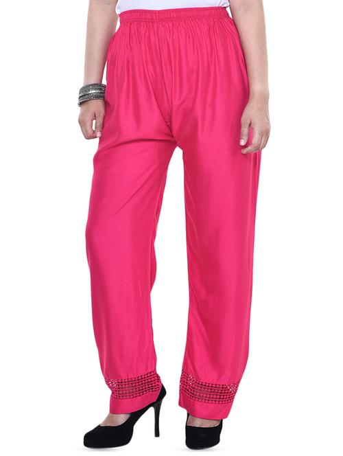 lace insert mid rise palazzo - 15983669 - Standard Image - 1