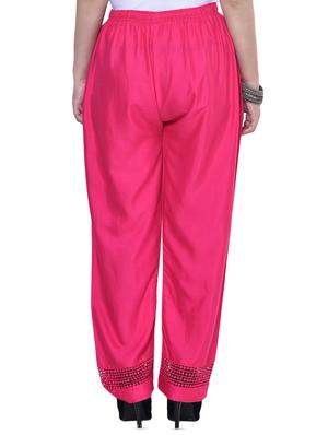 lace insert mid rise palazzo - 15983669 - Standard Image - 3