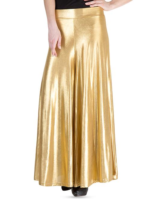 metallic flared palazzo - 15983670 - Standard Image - 1