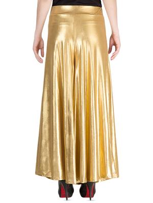 metallic flared palazzo - 15983670 - Standard Image - 3