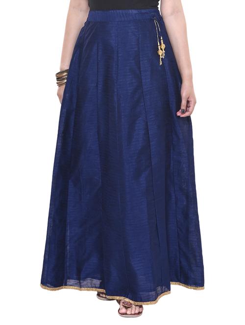 solid flared skirt with drawstring - 15983690 - Standard Image - 1