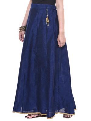 solid flared skirt with drawstring - 15983690 - Standard Image - 2
