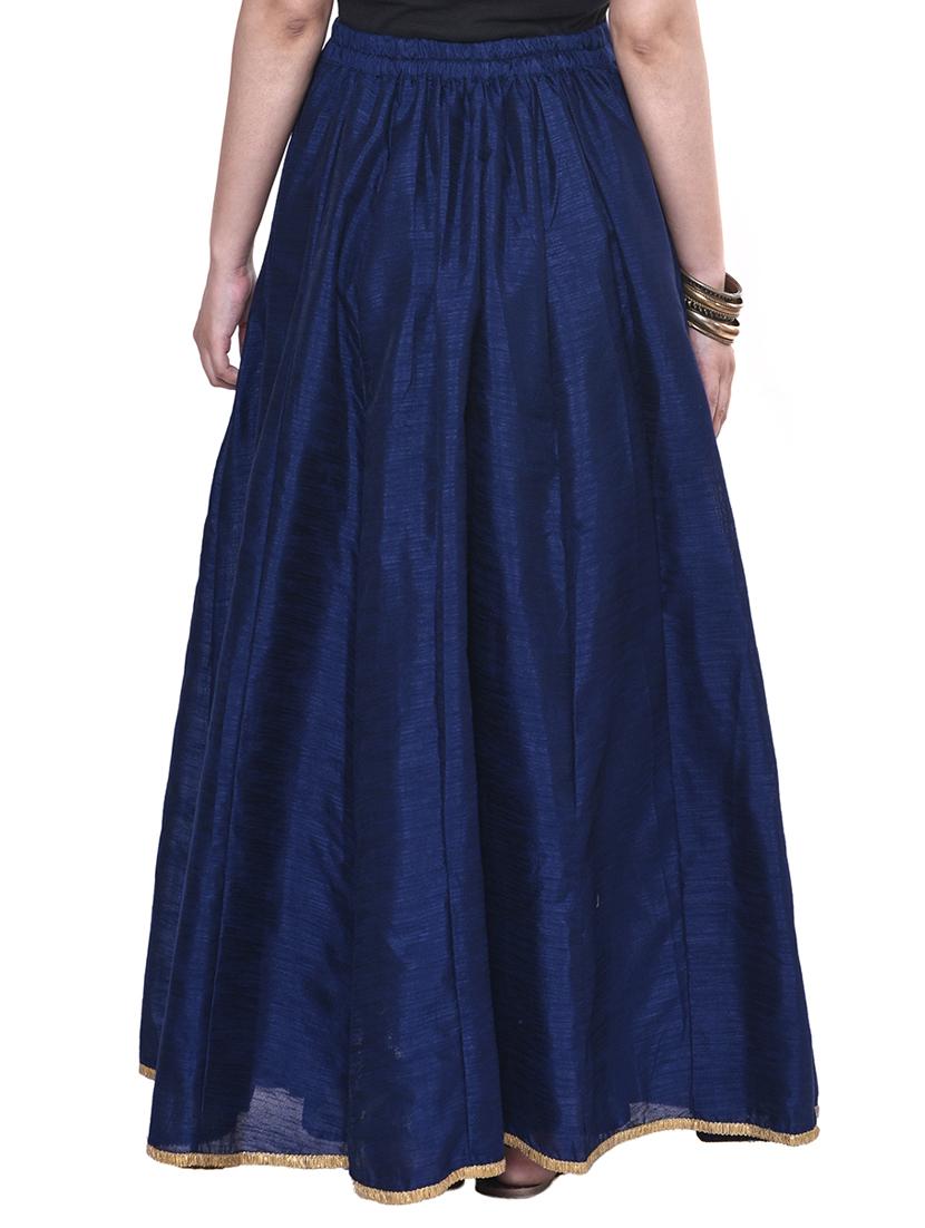 solid flared skirt with drawstring - 15983690 - Zoom Image - 3