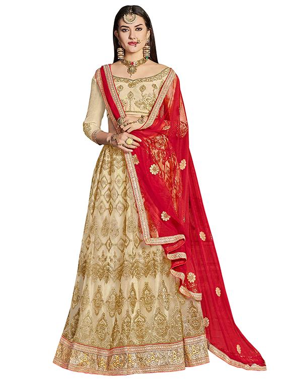 embroidered flared lehenga - 15983944 - Zoom Image - 1