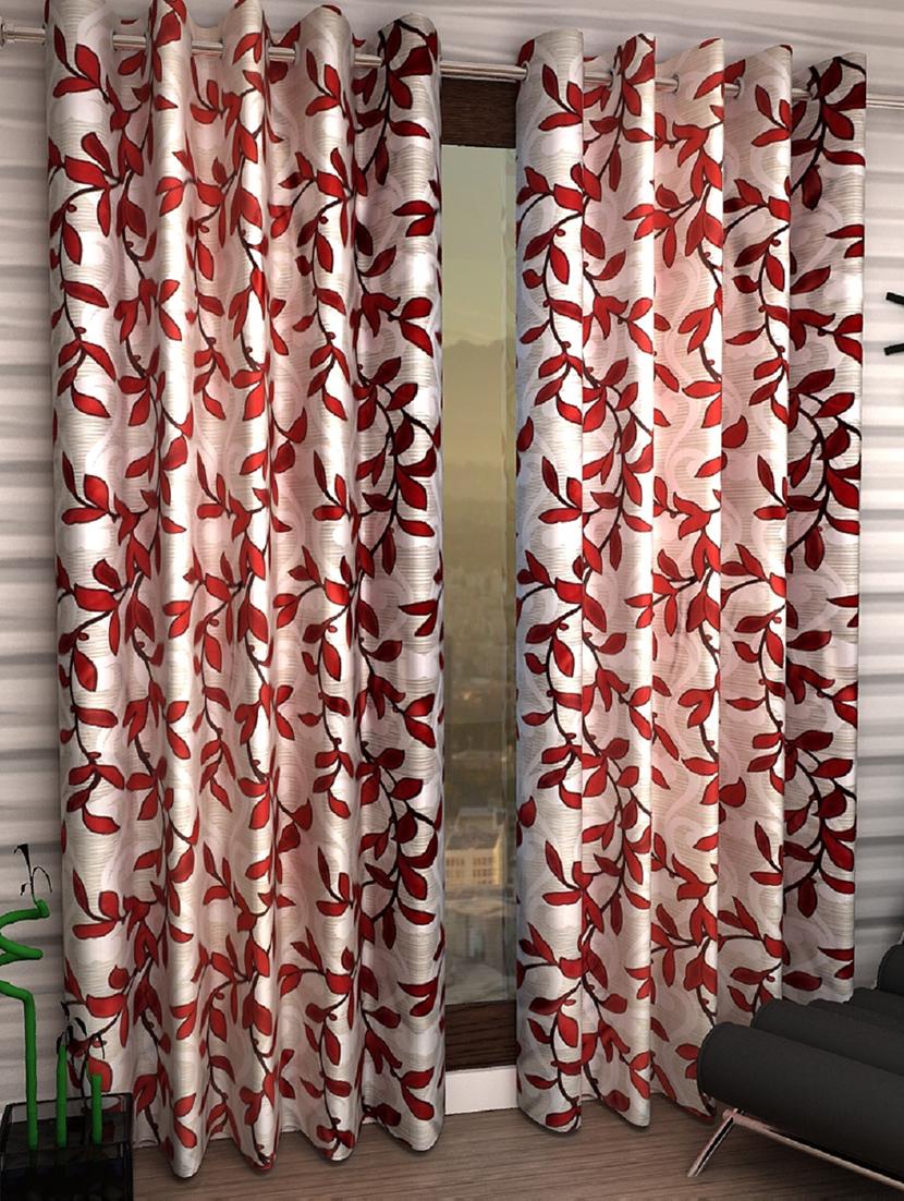 2 Pieces Maroon Door Curtains - 15984155 - Zoom Image - 1