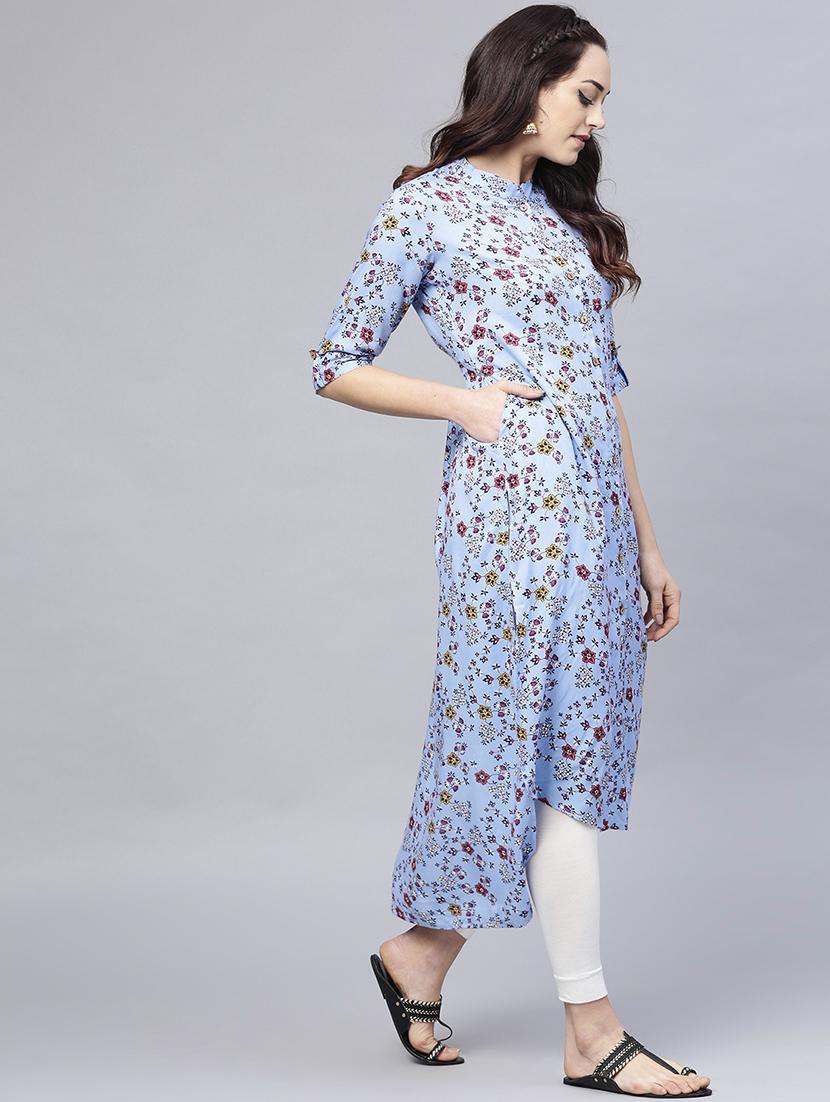 high low printed kurta - 15984587 - Zoom Image - 2
