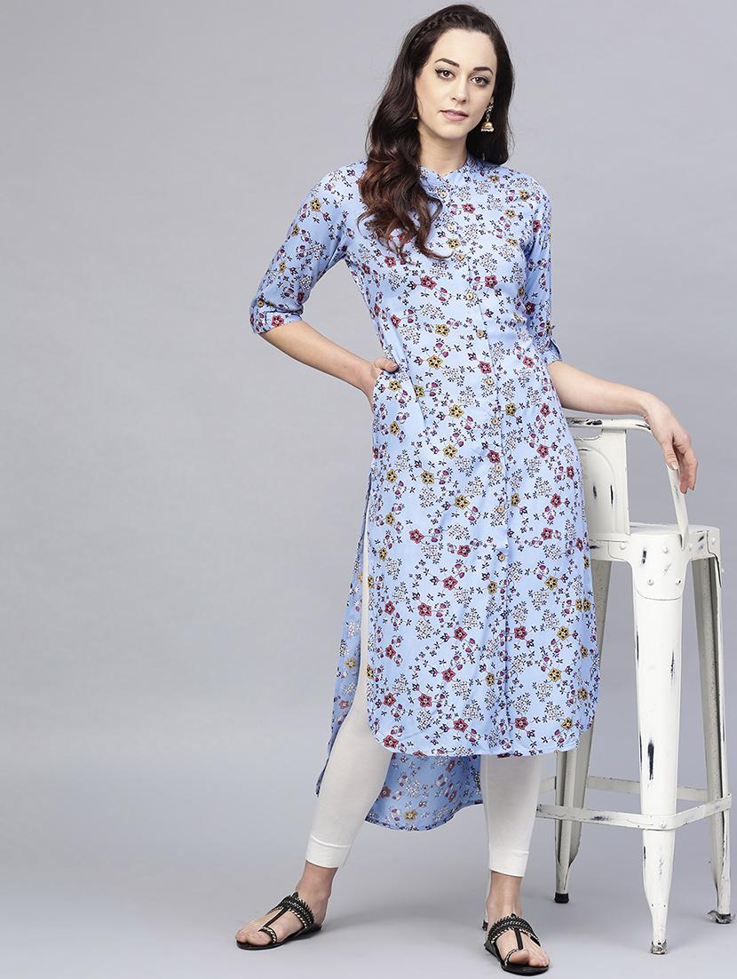 high low printed kurta - 15984587 - Zoom Image - 4
