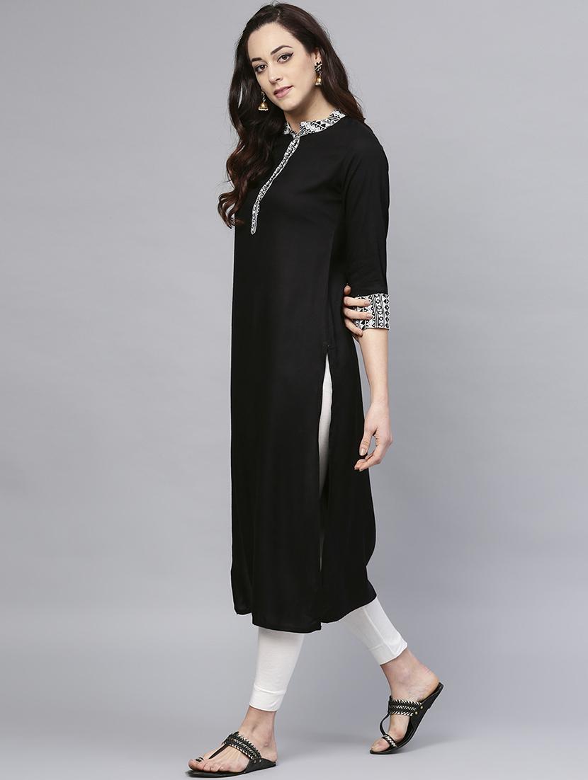 straight solid kurta - 15984590 - Zoom Image - 2