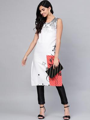 printed straight kurta - 15984592 - Standard Image - 4