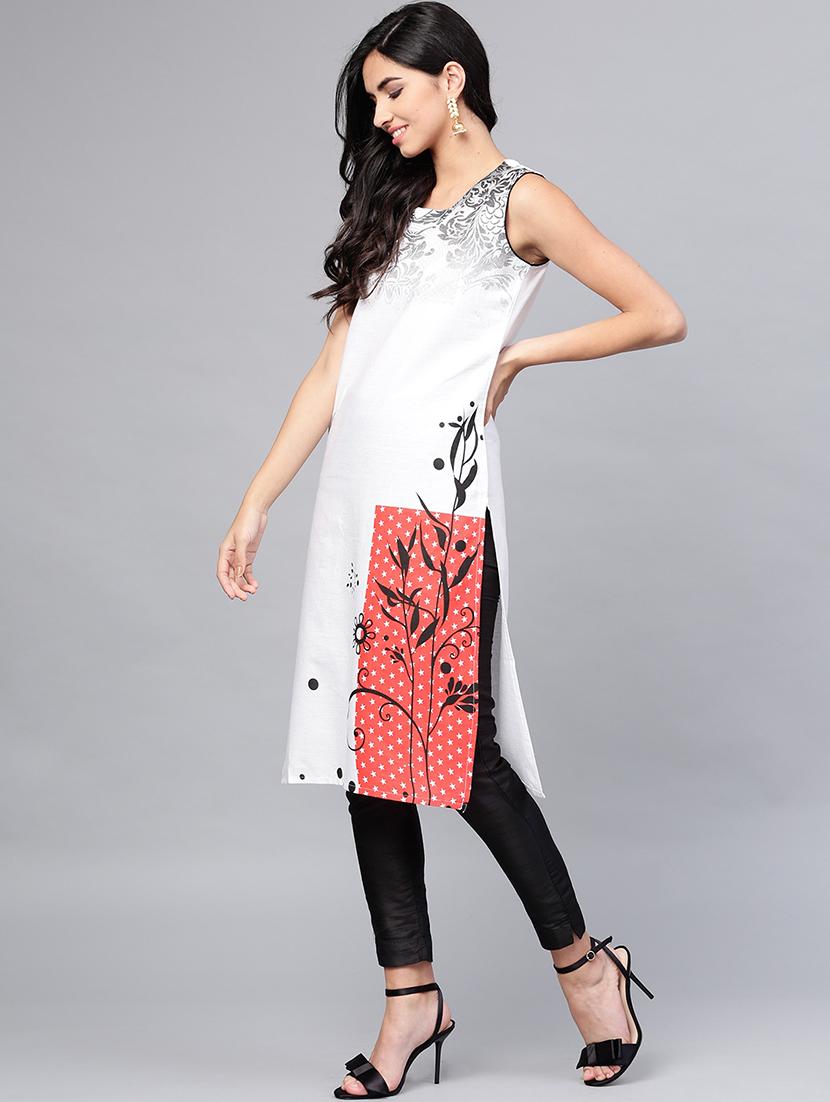 printed straight kurta - 15984592 - Zoom Image - 2