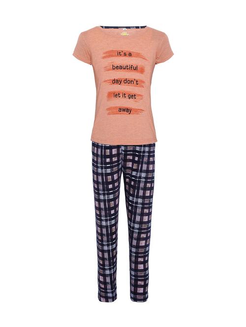 orange cotton pyjama set - 15984916 - Standard Image - 1