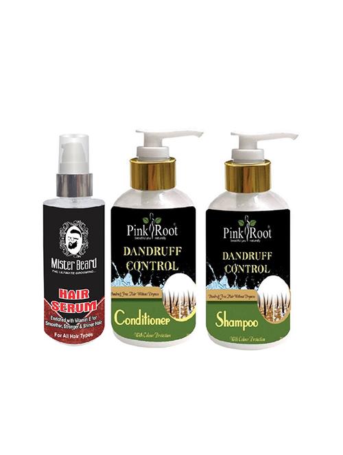 pink root dandruff control shampoo, conditioner with mister beard hair serum - 15986057 - Standard Image - 1