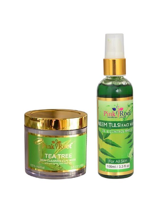 pink root tea tree mask with neem face wash - 15986738 - Zoom Image - 1