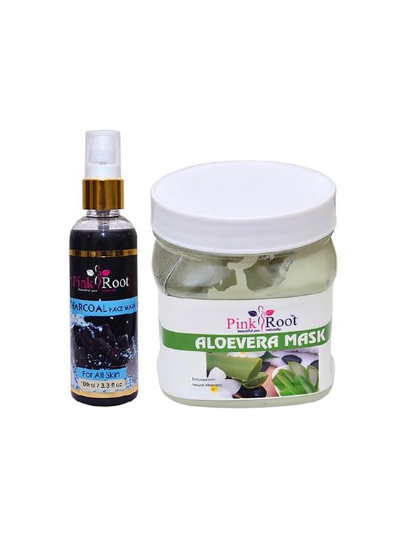 pink root charcoal face wash with aloevera mask - 15986925 - Zoom Image - 1
