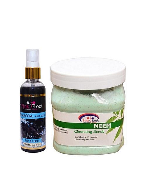 pink root charcoal face wash with neem scrub - 15987087 - Standard Image - 1