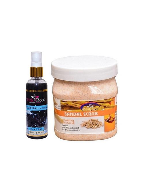 pink root charcoal face wash with sandal scrub - 15987134 - Standard Image - 1