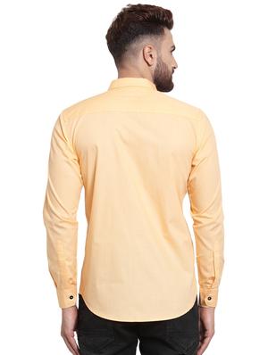 peach solid casual shirt - 15987939 - Standard Image - 3