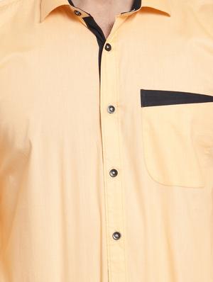 peach solid casual shirt - 15987939 - Standard Image - 5