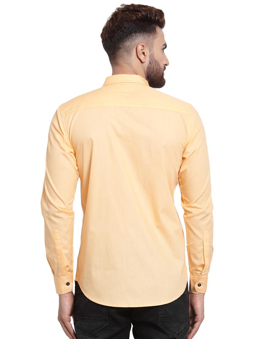 peach solid casual shirt - 15987939 - Zoom Image - 3
