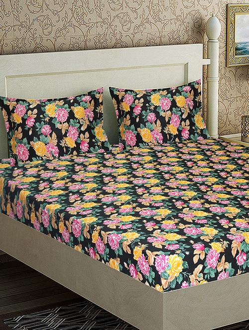 104 tc microfibre double bedsheet with 2 pillow covers - 15987977 - Standard Image - 1