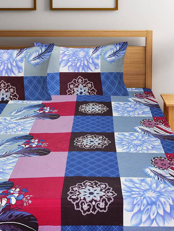 104 tc microfibre double bedsheet with 2 pillow covers - 15987985 - Zoom Image - 2