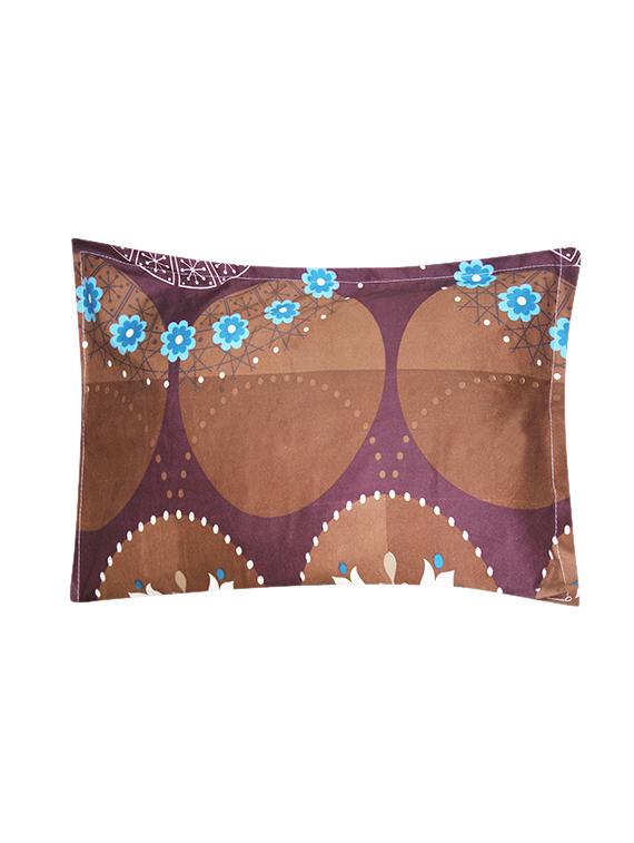 attractive brown intricate floral microfiber double bed sheet with 2 pillow covers - 15988026 - Zoom Image - 2
