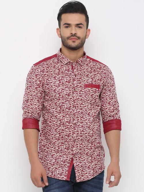 red printed casual shirt - 15988283 - Standard Image - 1