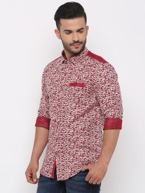 red printed casual shirt - 15988283 - Standard Image - 2