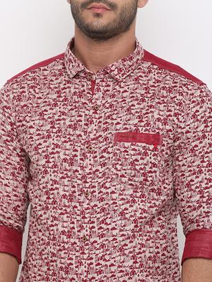 red printed casual shirt - 15988283 - Standard Image - 5