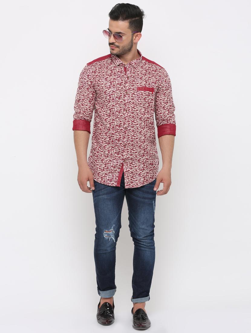 red printed casual shirt - 15988283 - Zoom Image - 4
