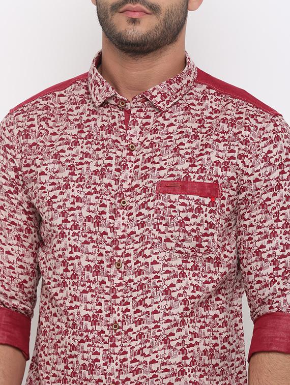 red printed casual shirt - 15988283 - Zoom Image - 5