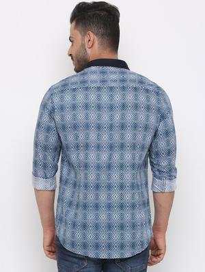 blue printed casual shirt - 15988323 - Standard Image - 3