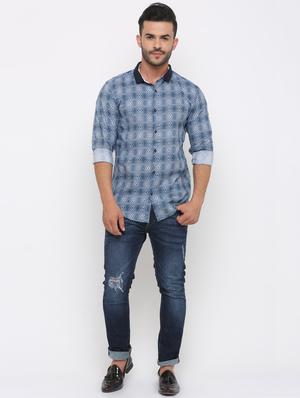 blue printed casual shirt - 15988323 - Standard Image - 4