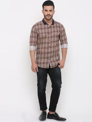 brown printed casual shirt - 15988325 - Standard Image - 4
