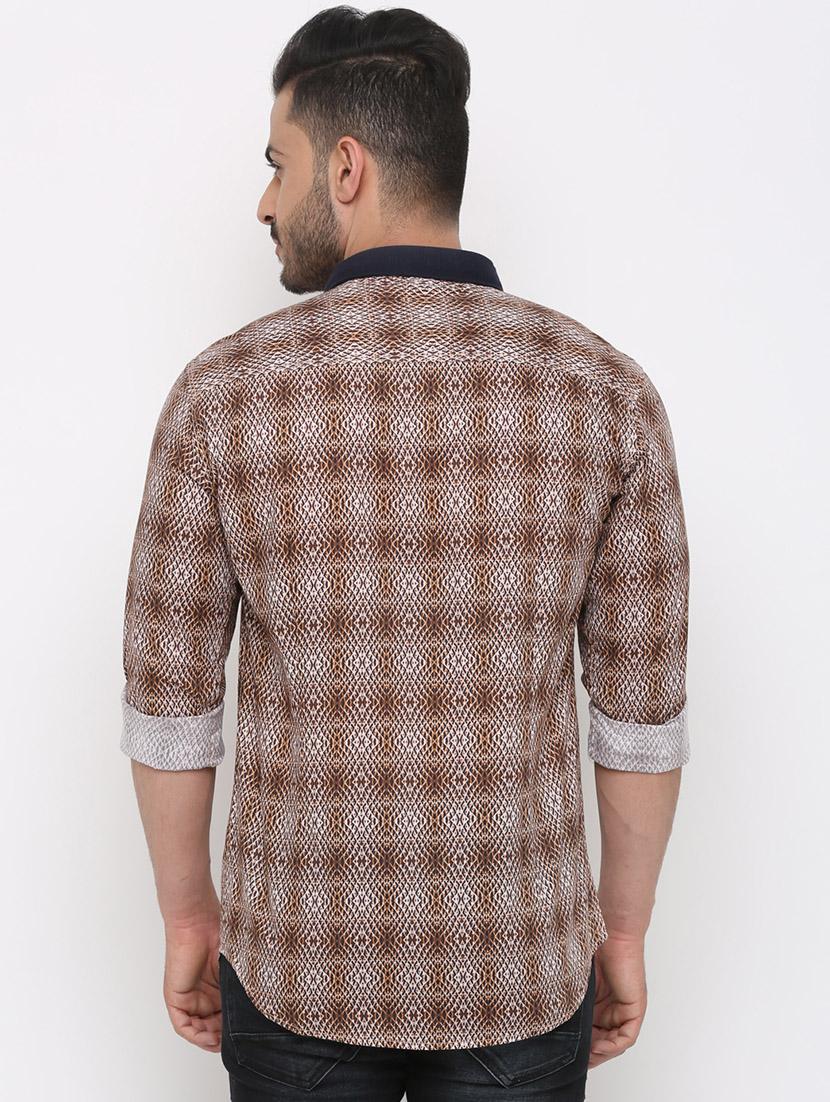 brown printed casual shirt - 15988325 - Zoom Image - 3