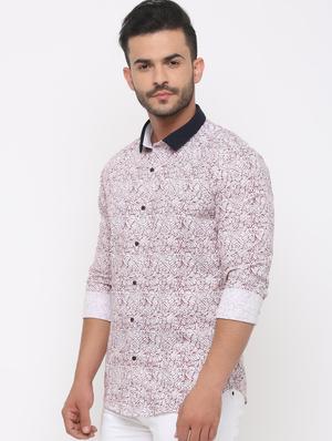 white printed casual shirt - 15988326 - Standard Image - 2