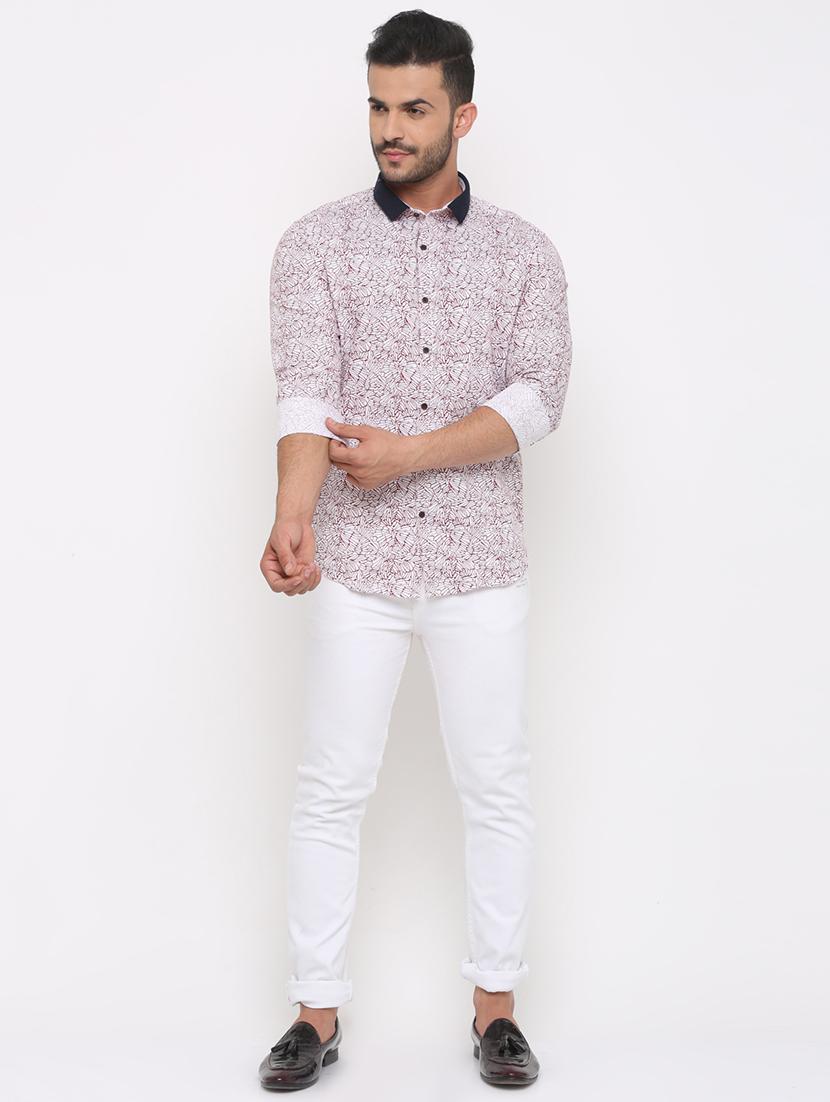 white printed casual shirt - 15988326 - Zoom Image - 4