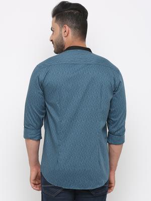 blue printed casual shirt - 15988332 - Standard Image - 3