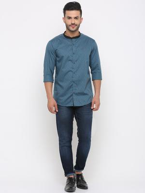 blue printed casual shirt - 15988332 - Standard Image - 4