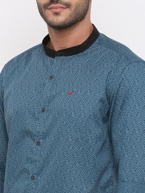 blue printed casual shirt - 15988332 - Standard Image - 5