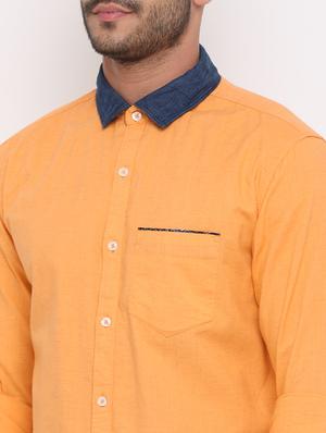 orange solid casual shirt - 15988349 - Standard Image - 5