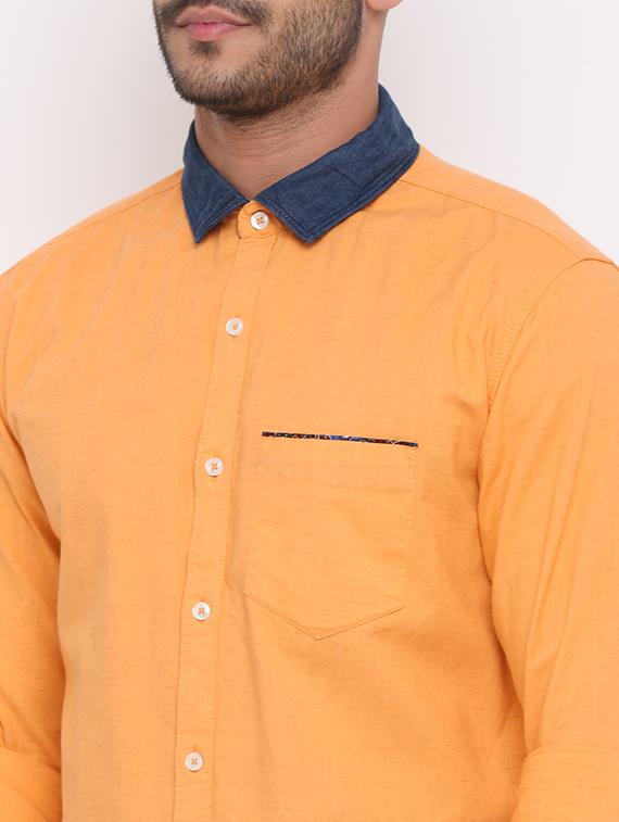 orange solid casual shirt - 15988349 - Zoom Image - 5