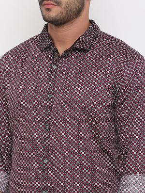 maroon printed casual shirt - 15988363 - Standard Image - 5