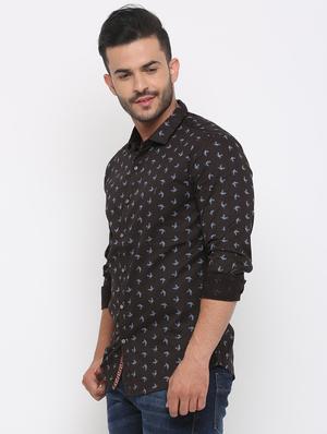 brown printed casual shirt - 15988364 - Standard Image - 2